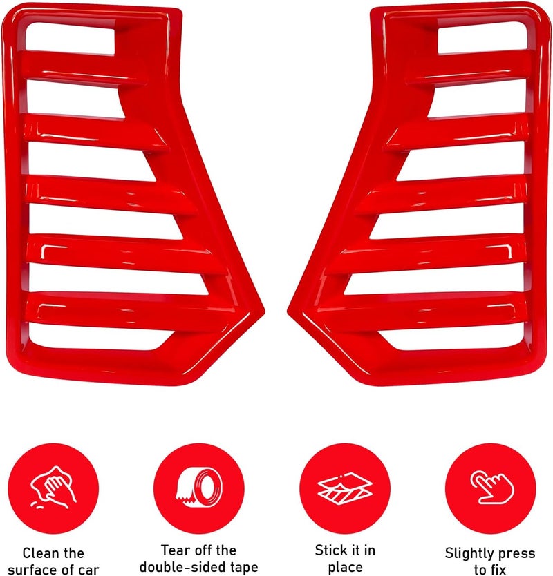 BORUIEN For Toyota Tacoma 2024 2025 2026 Exterior Accessories Front Bumper Side Fog Lamp Light Cover Headlight Trim Frame Grille Decor ABS (Red) - Image 2